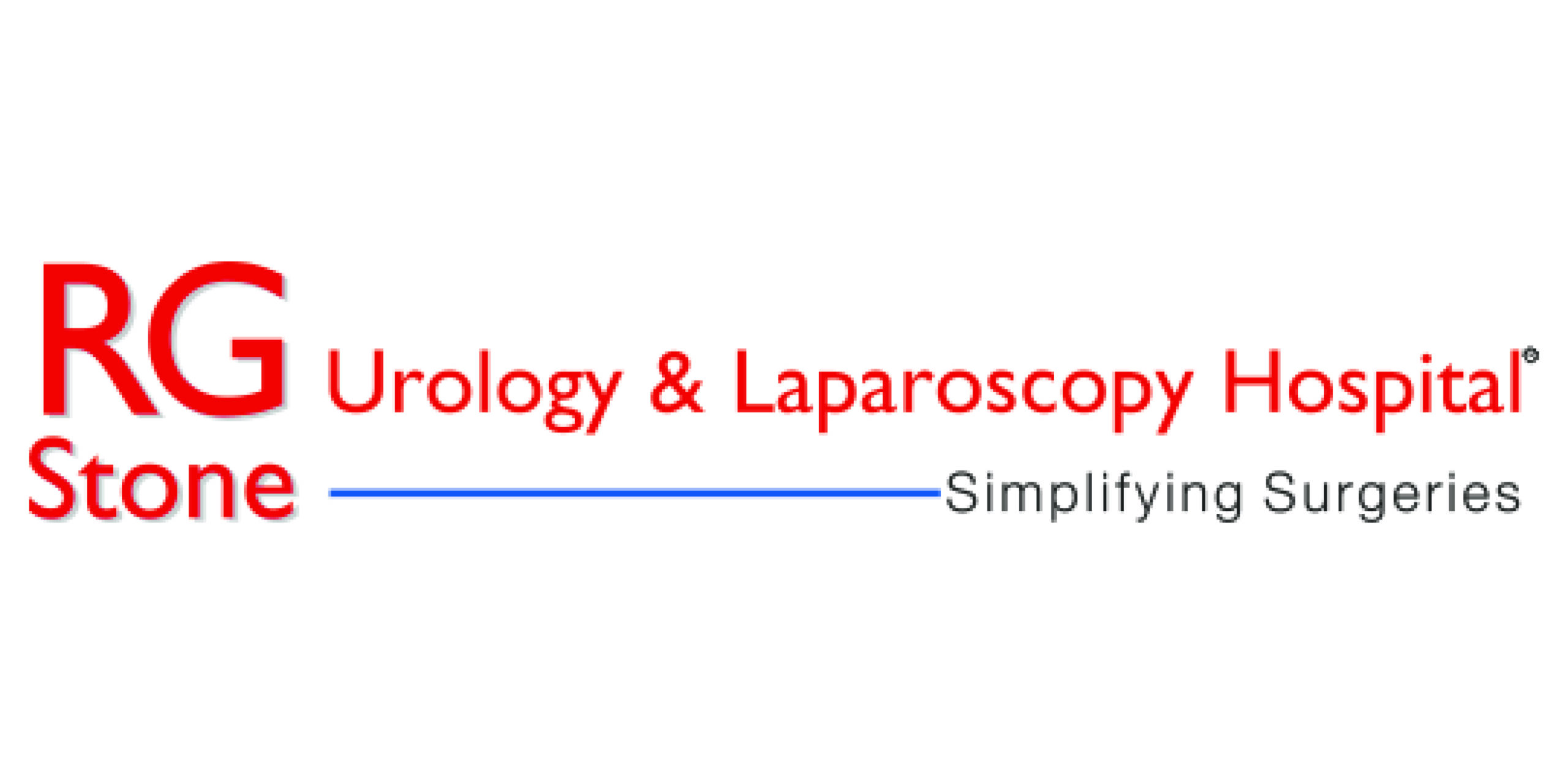 Logo of RG Urology & Laparoscopy hospital.